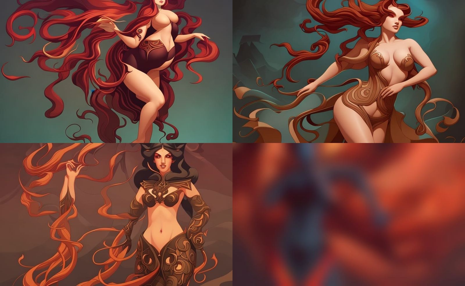 Mythical Goddess Portrait in Vector Art Style