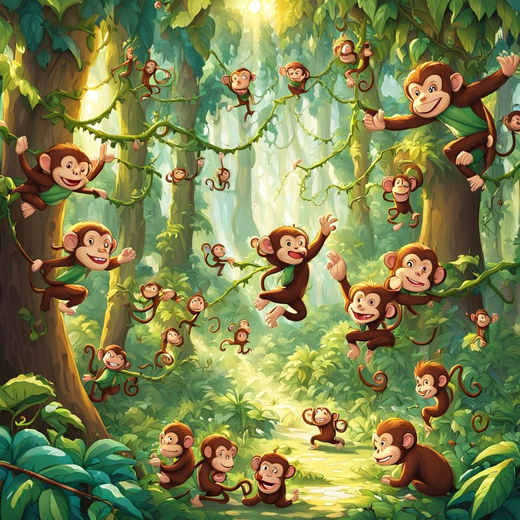 Tarzan Humorous Cartoon Style Digital Painting