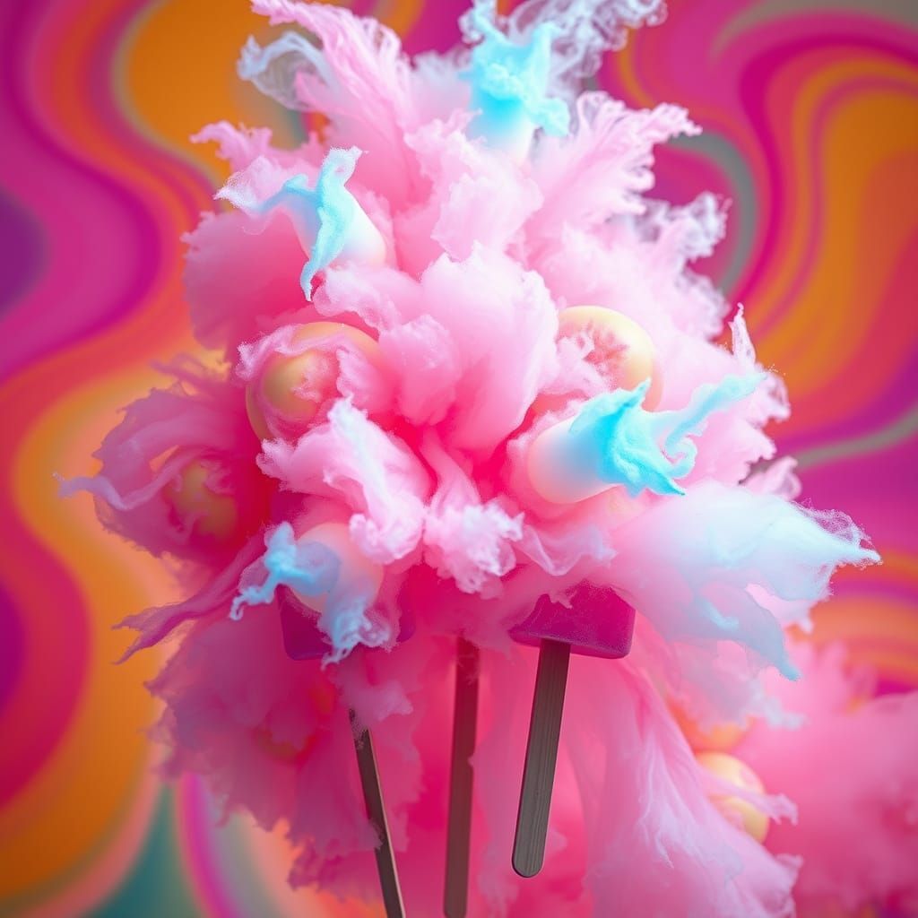 Kaleidoscopic Candy Explosion: Digital Art in Playful Style