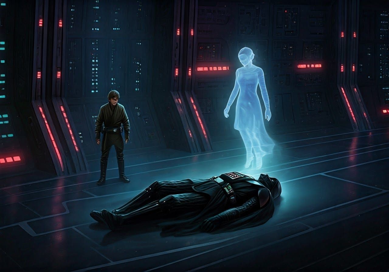 Darth Vader's Death: A Haunting Digital Art Scene