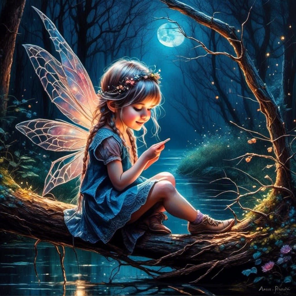 kleine Fee im Abendlicht