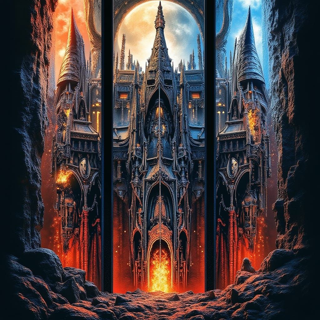 Triptych Manga Scan Inspired by Powerslave Album Art