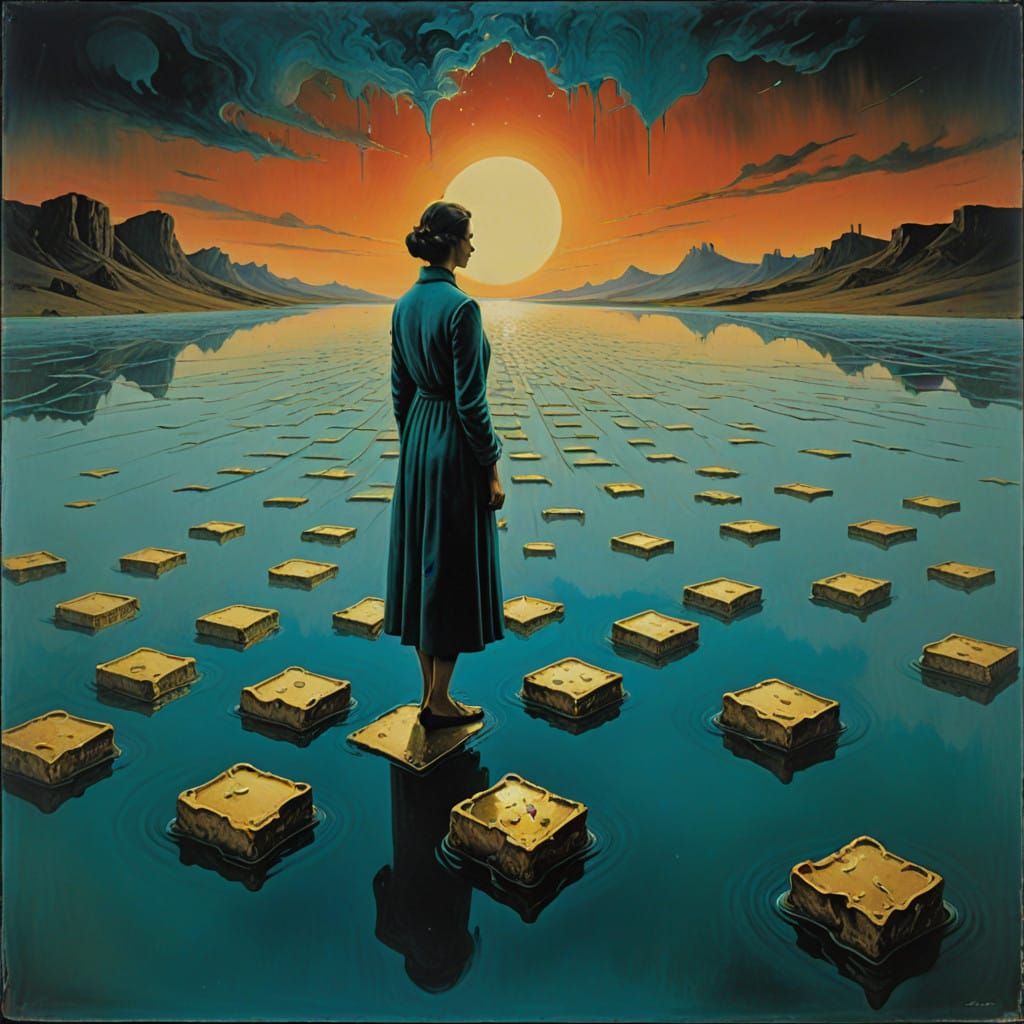 Dreamlike Scene of Milk and Melting Silver