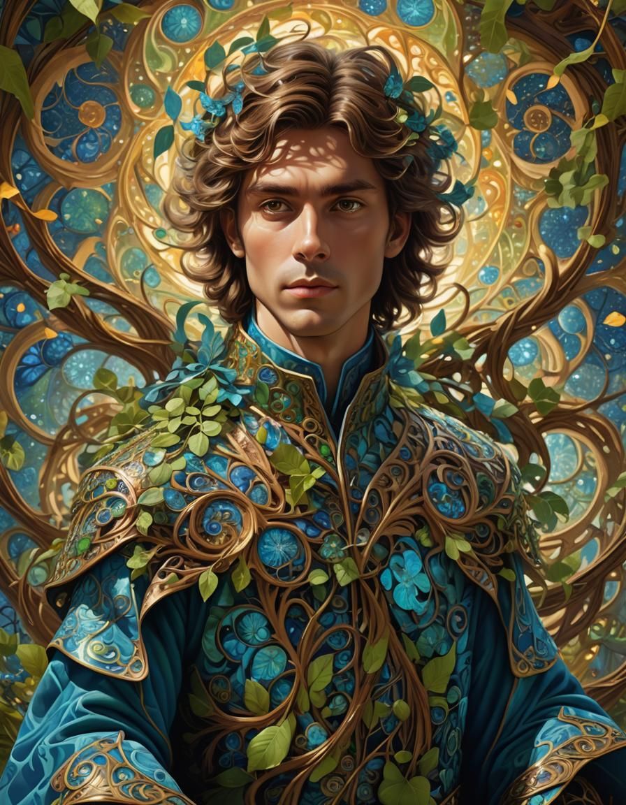 Fractal Prince Portrait in Abstract Expressionist Style