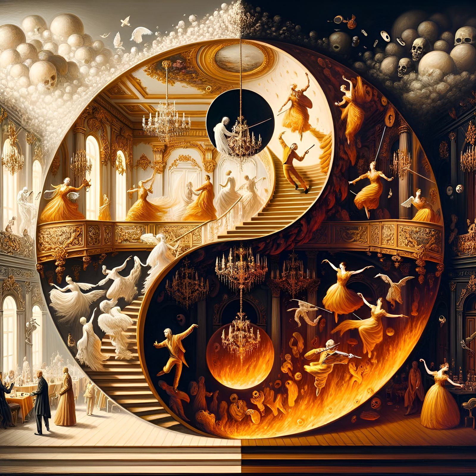 Baroque Ballroom: A Yin and Yang Scene