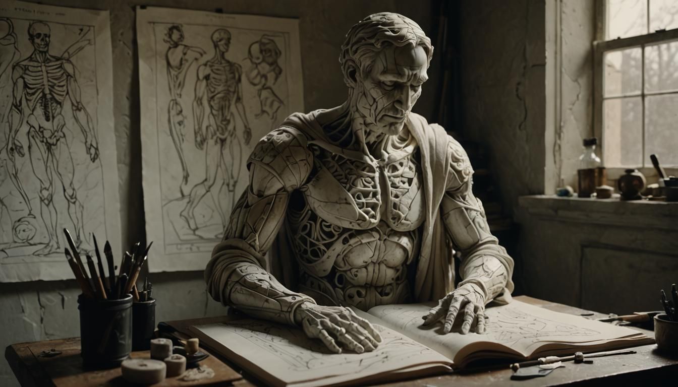 Baroque Sculpture Unveiling in Renaissance Studio