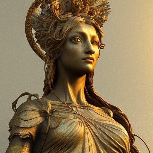 Intricate Gold Fairy Queen Statue, Masterpiece