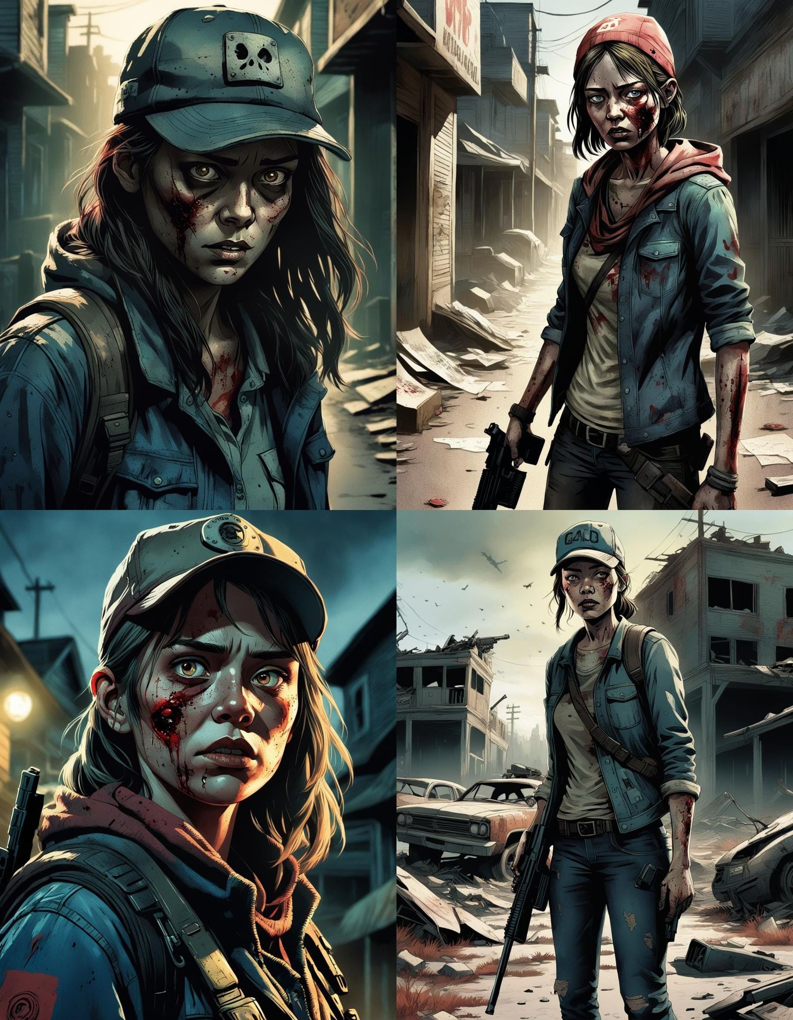 Comic Art Horror Woman from The Walking Dead