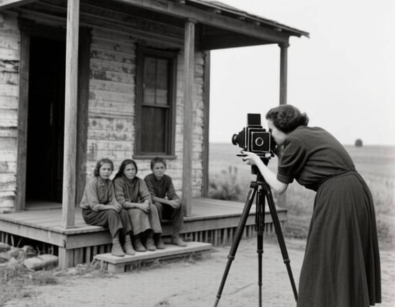 Vintage Photograph of Oklahoma Family in 1930s Style