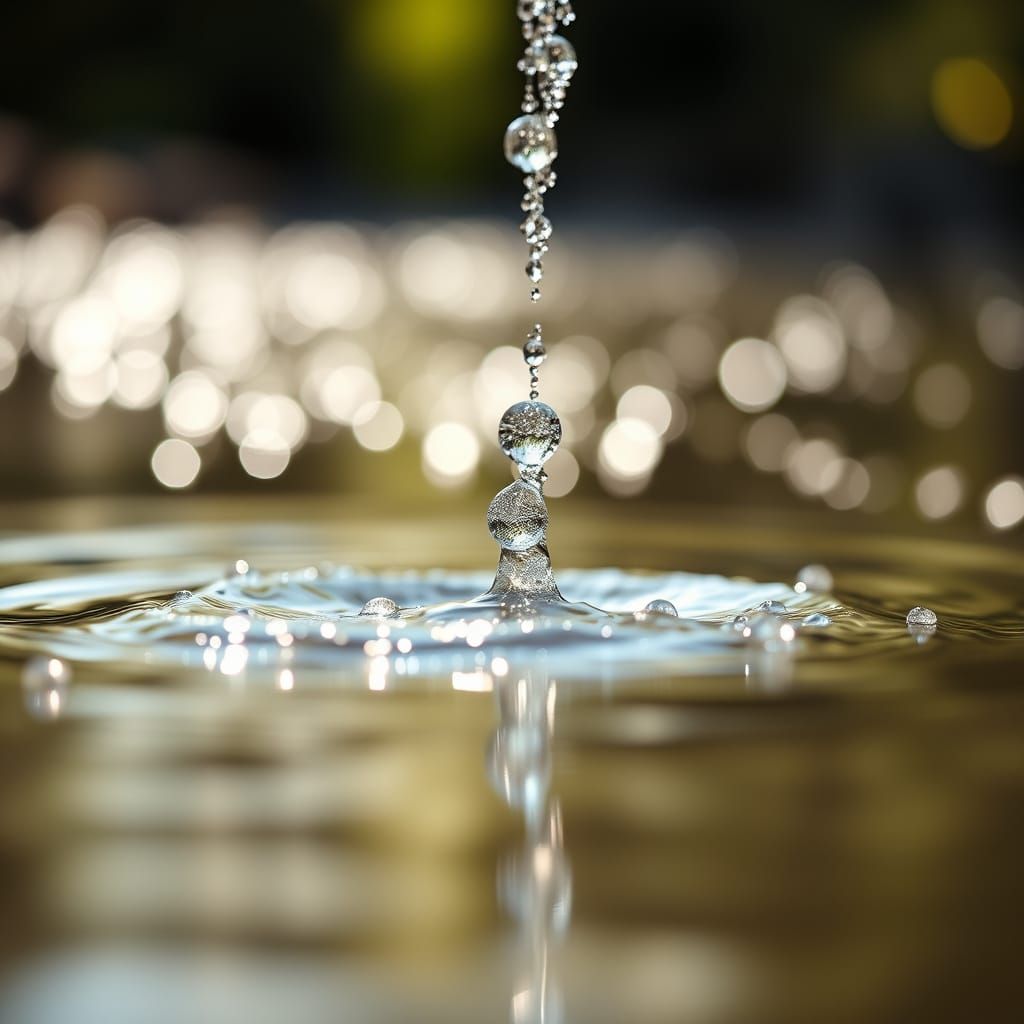 Water in Beautiful Bokeh Focus