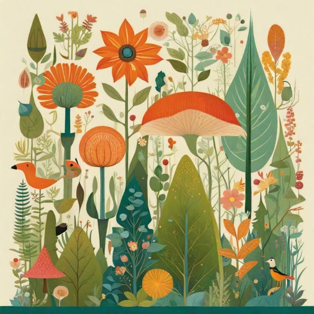 Botanical Forest: Art Brut Floral and Fauna Illustration