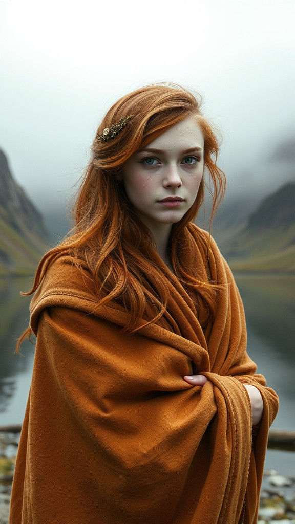 Ethereal Woman at Loch Inspired by Wyeth and Sargent