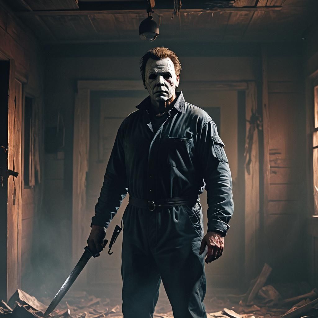 Michael Myers in Abandoned House: Horror Concept Art