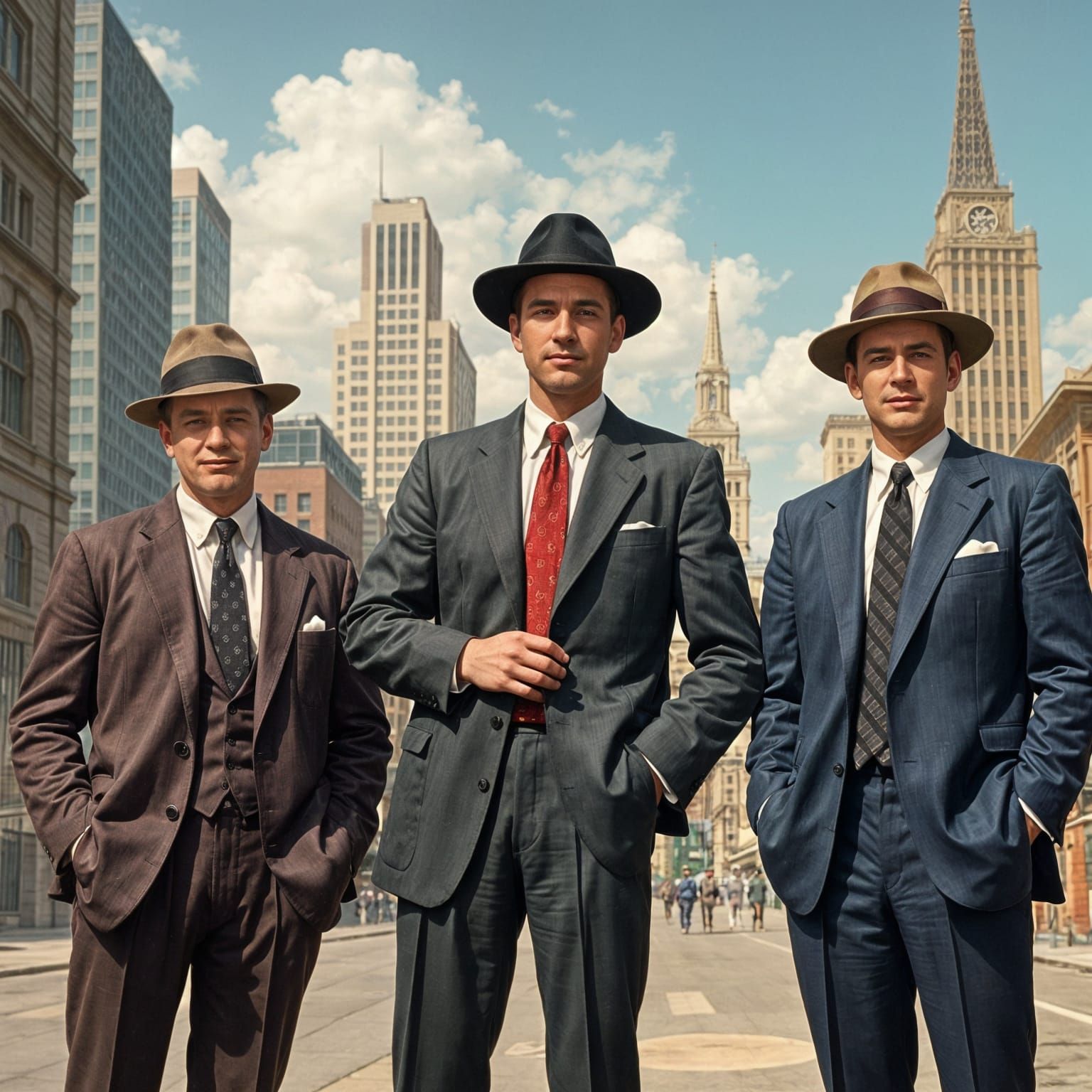 Men of the 1950s in AI-Generated Image