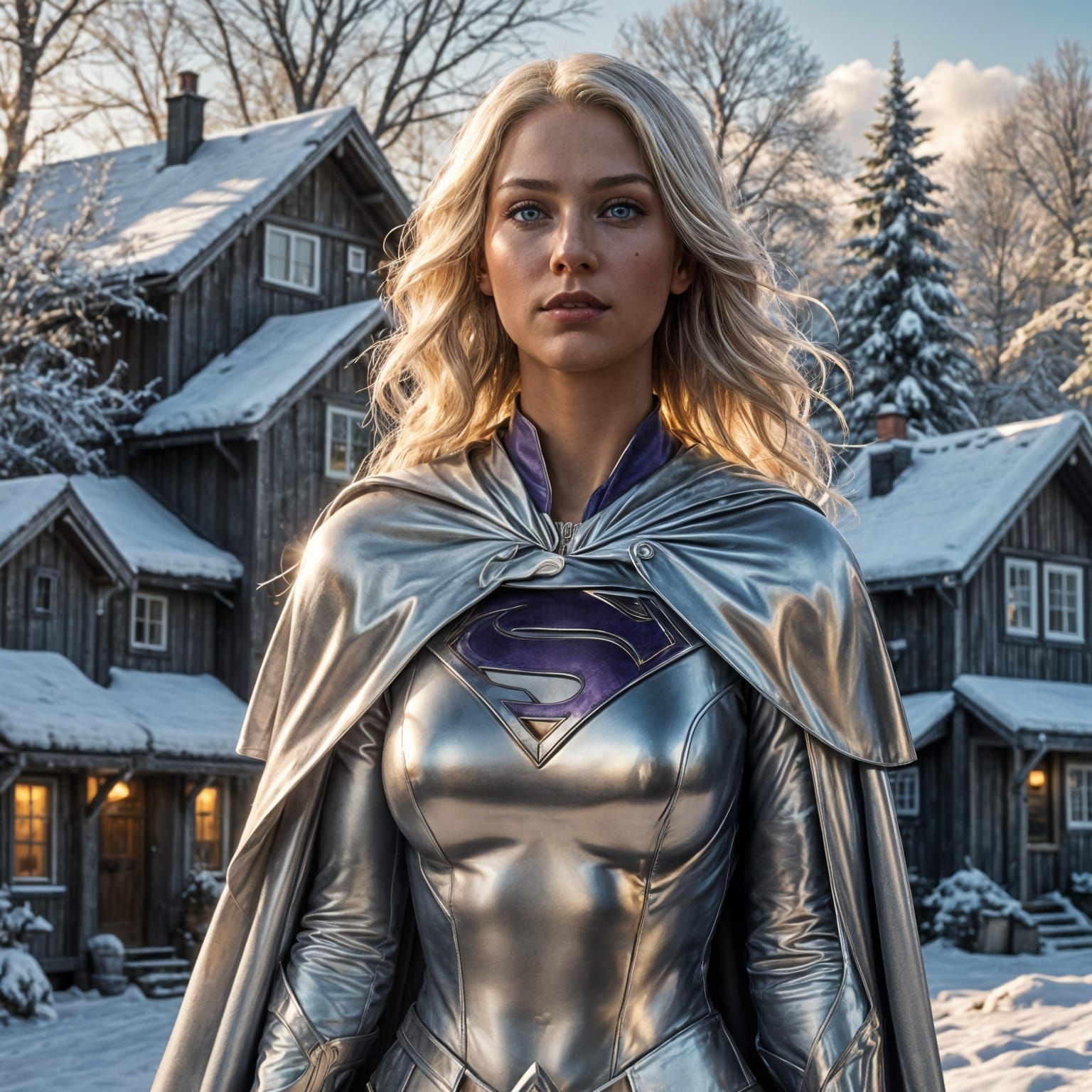 Supergirl Visits Oslo in Detailed Digital Art