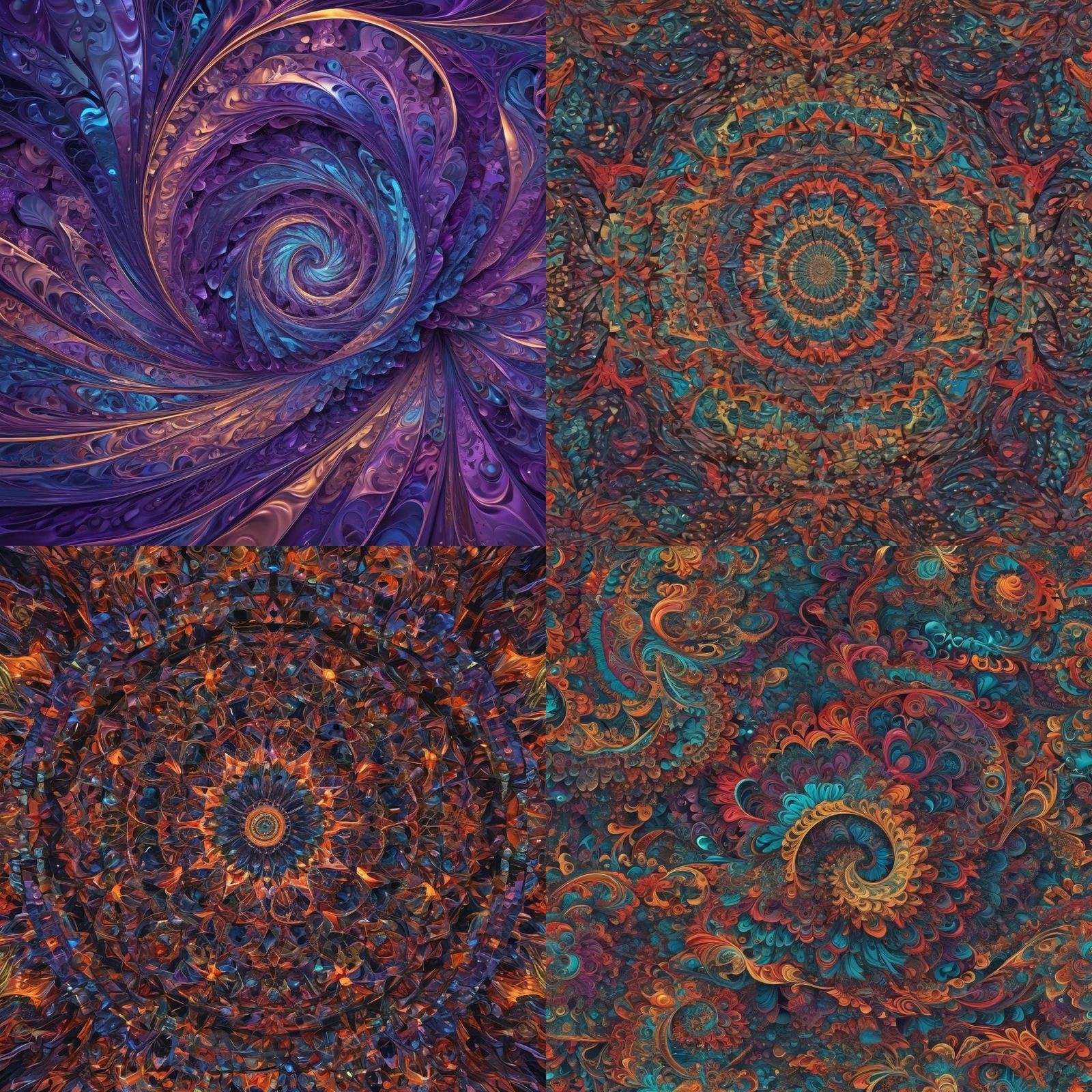 Colorful Abstract Fractal with 3D Shading