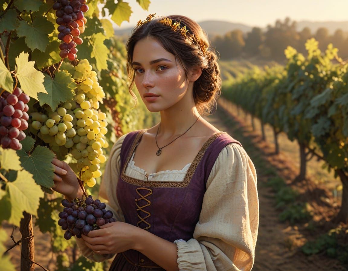 Rustic Harvest Scene in Earthy Tones