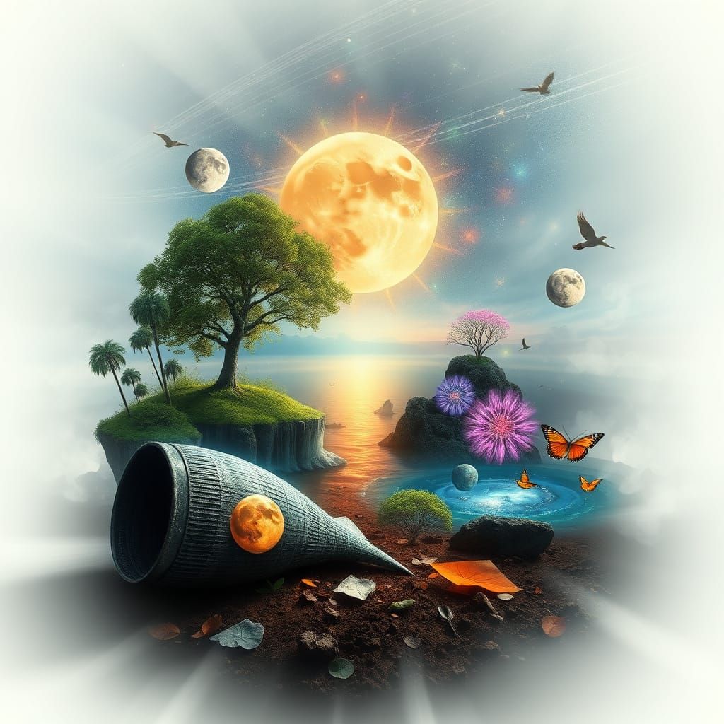 Digital Art of Bio-Luminescent Nature in Harmony