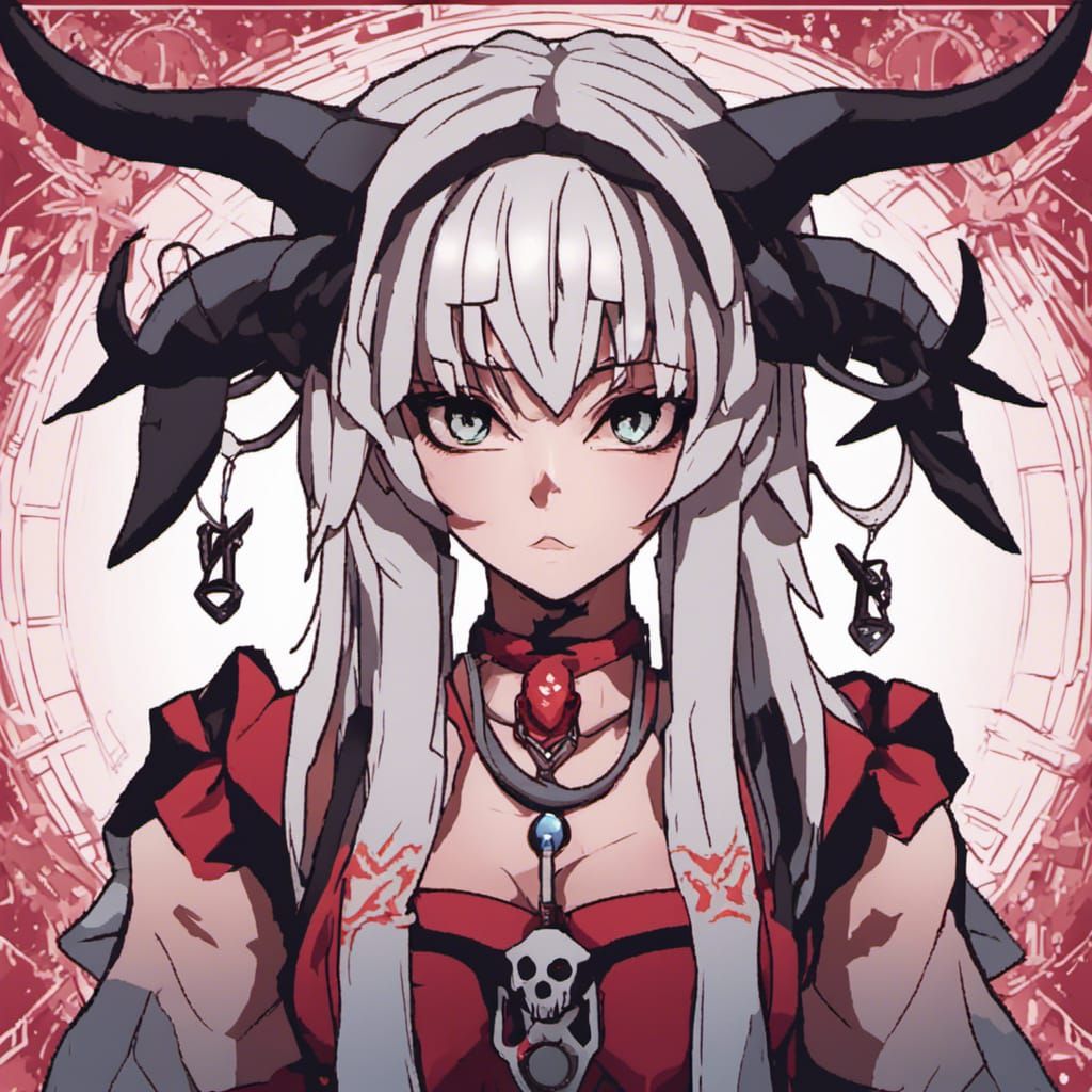 Pixel Art Anime Demon Girl