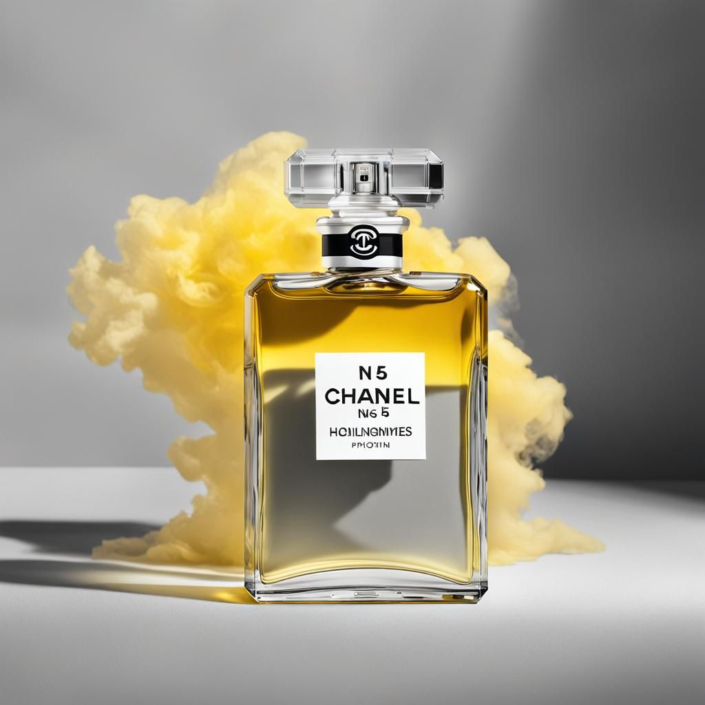 Chanel N5 Perfume Studio Photo with Soft Lighting