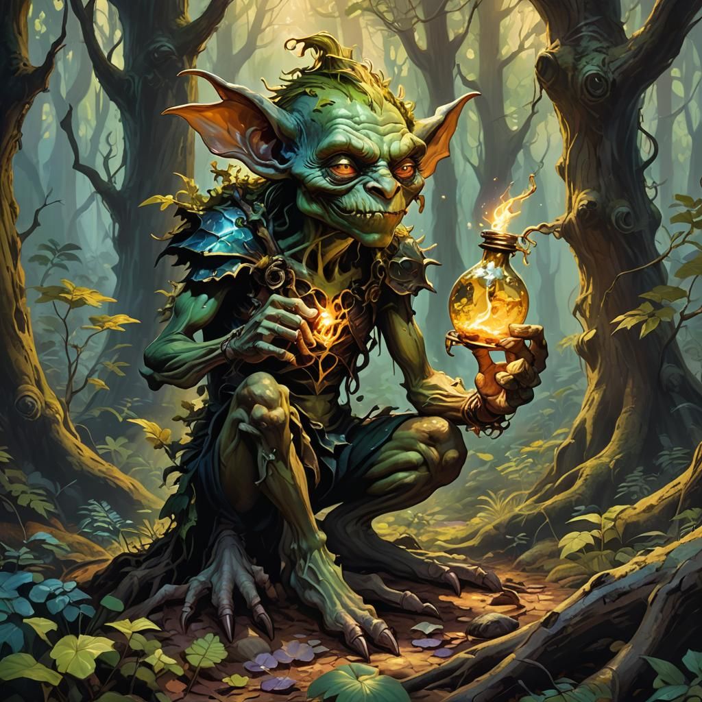 Goblin in Mystical Forest Concept Art