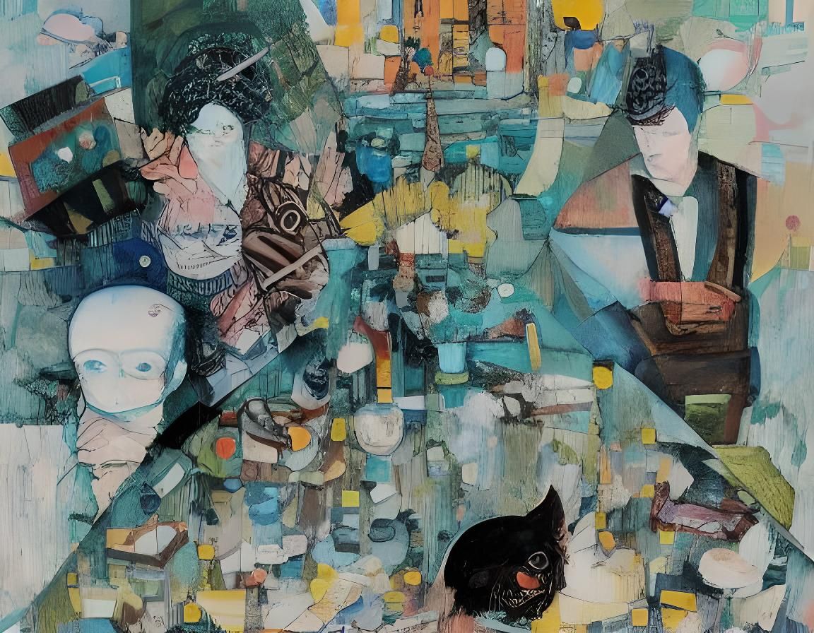 Surreal Malls: AI Art in Film Noir Style