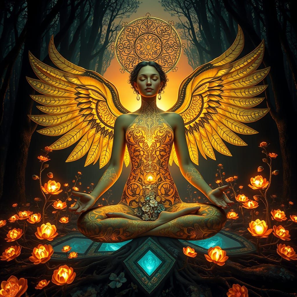 Surreal Goddess of Resilience Emerges from Dark Forest with ...