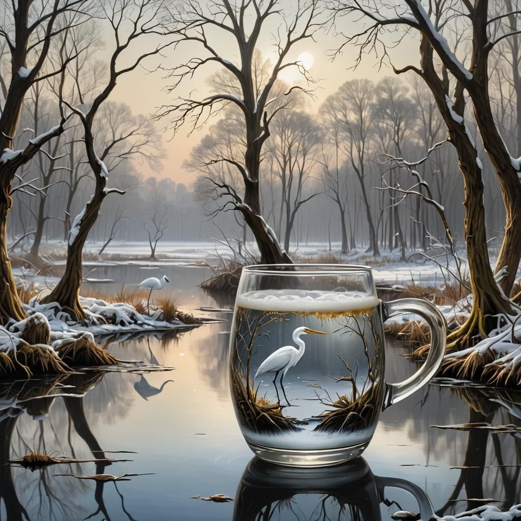 Surreal World in a Beer Mug