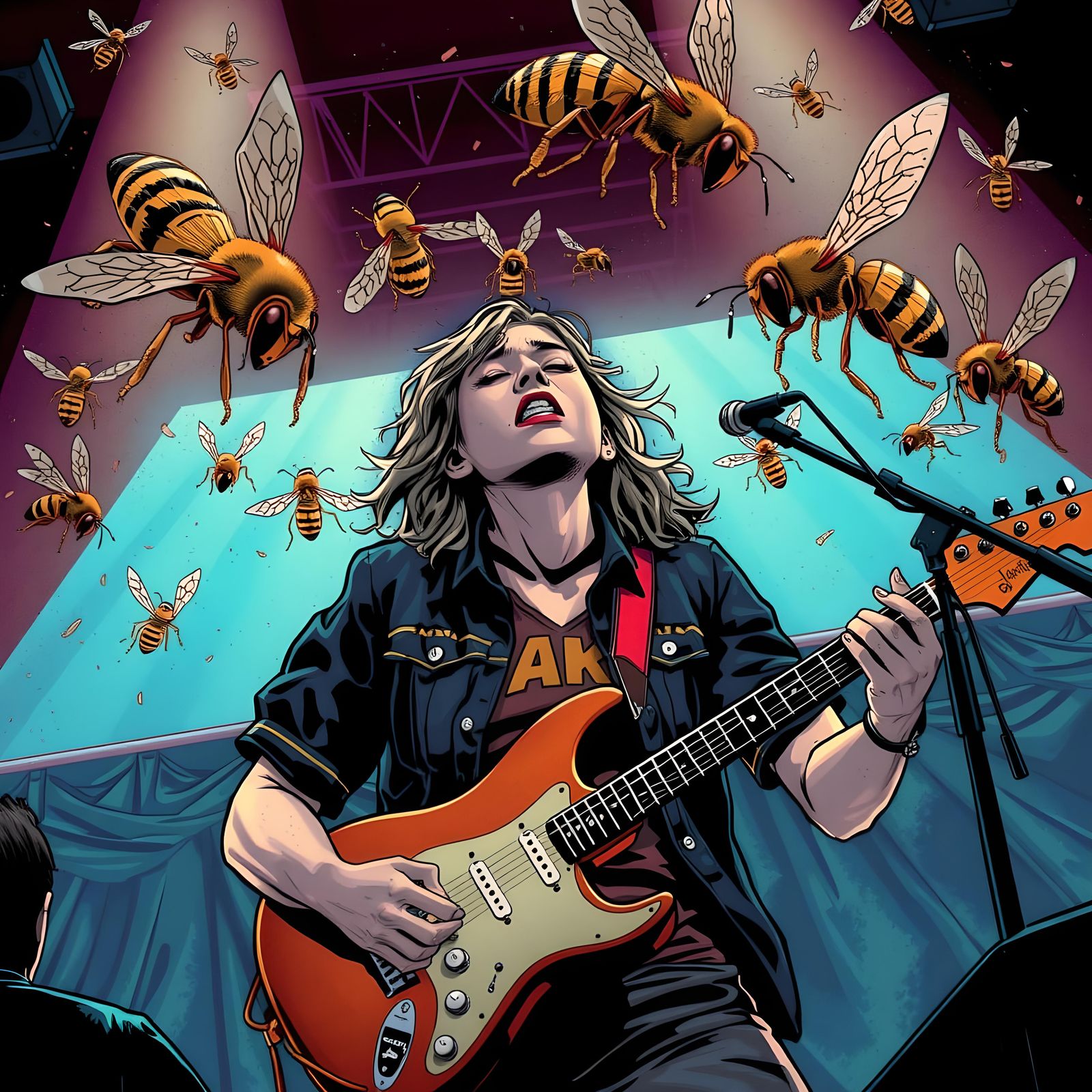 Hornet Attack at Minnesota Concert, Marvel Comics Style