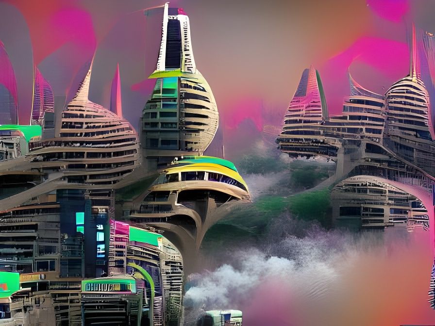 Afrofuturistic Sci-Fi Cityscape