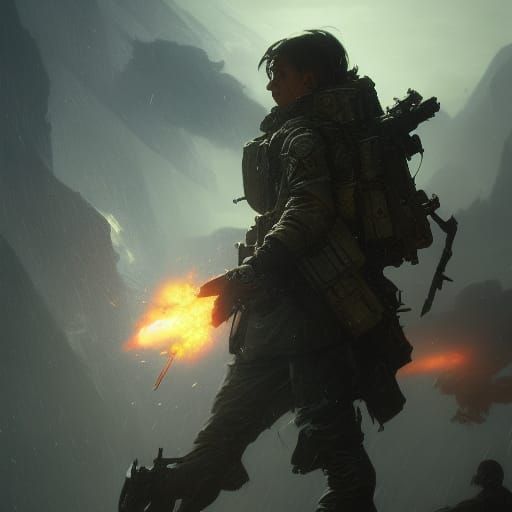 Dark Fantasy Tactical Nuke in Volumetric Lighting
