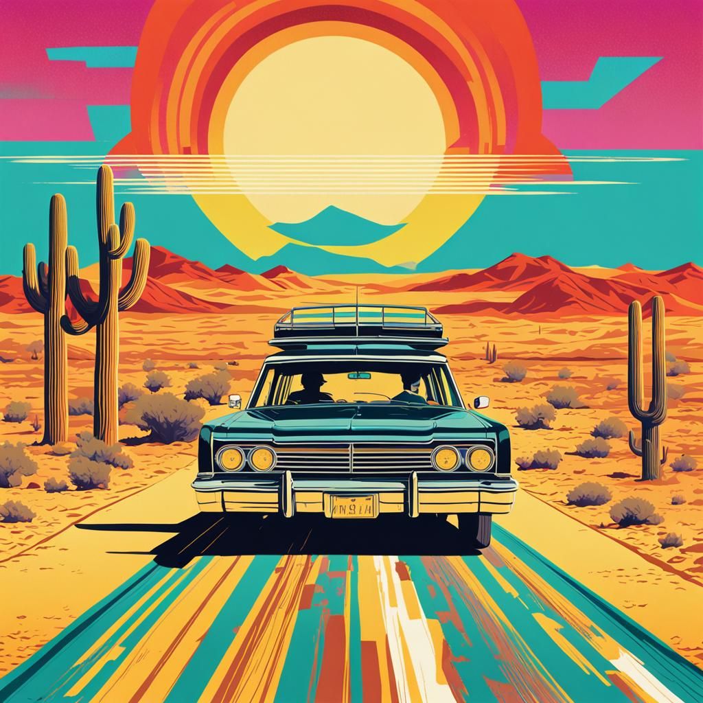 Family Road Trip: Pop Art Screen Print