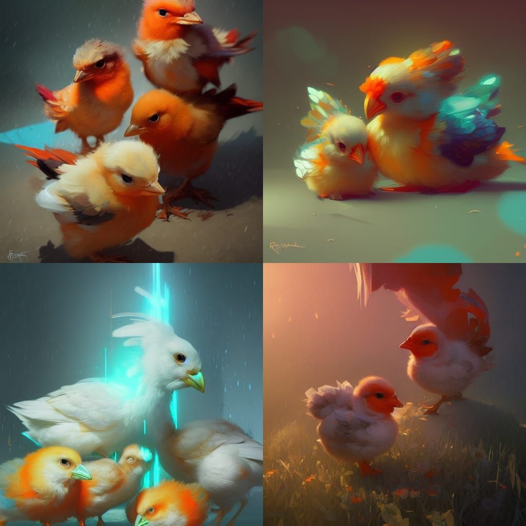 Hyperdetailed Chicks Concept Art in 8K