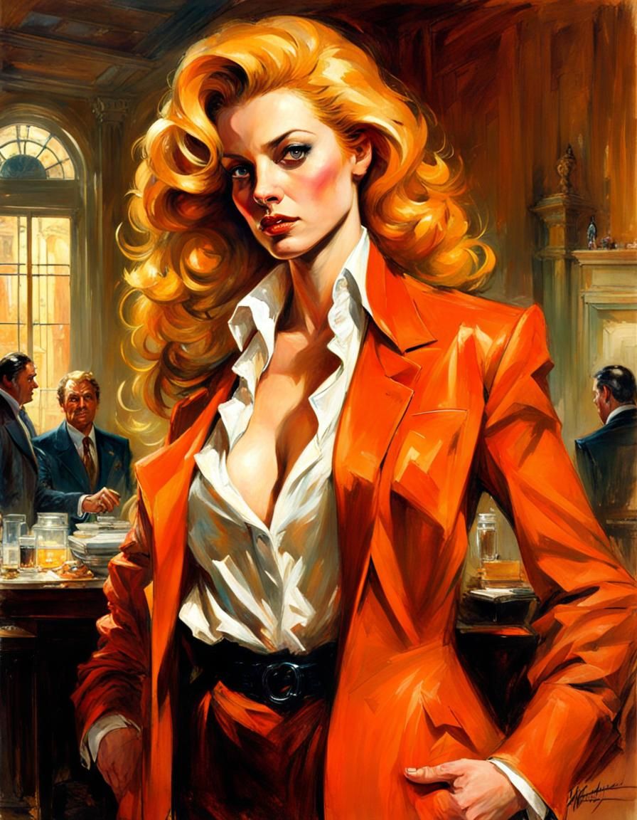 Devious Crime Boss Portrait in Baroque Fantasy Style