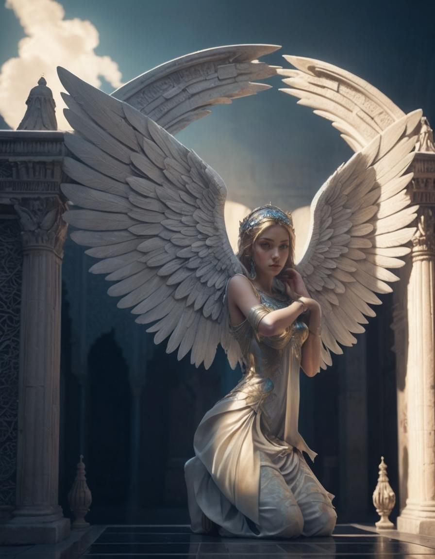 Alhambra Angel in Cyberpunk Realism Style