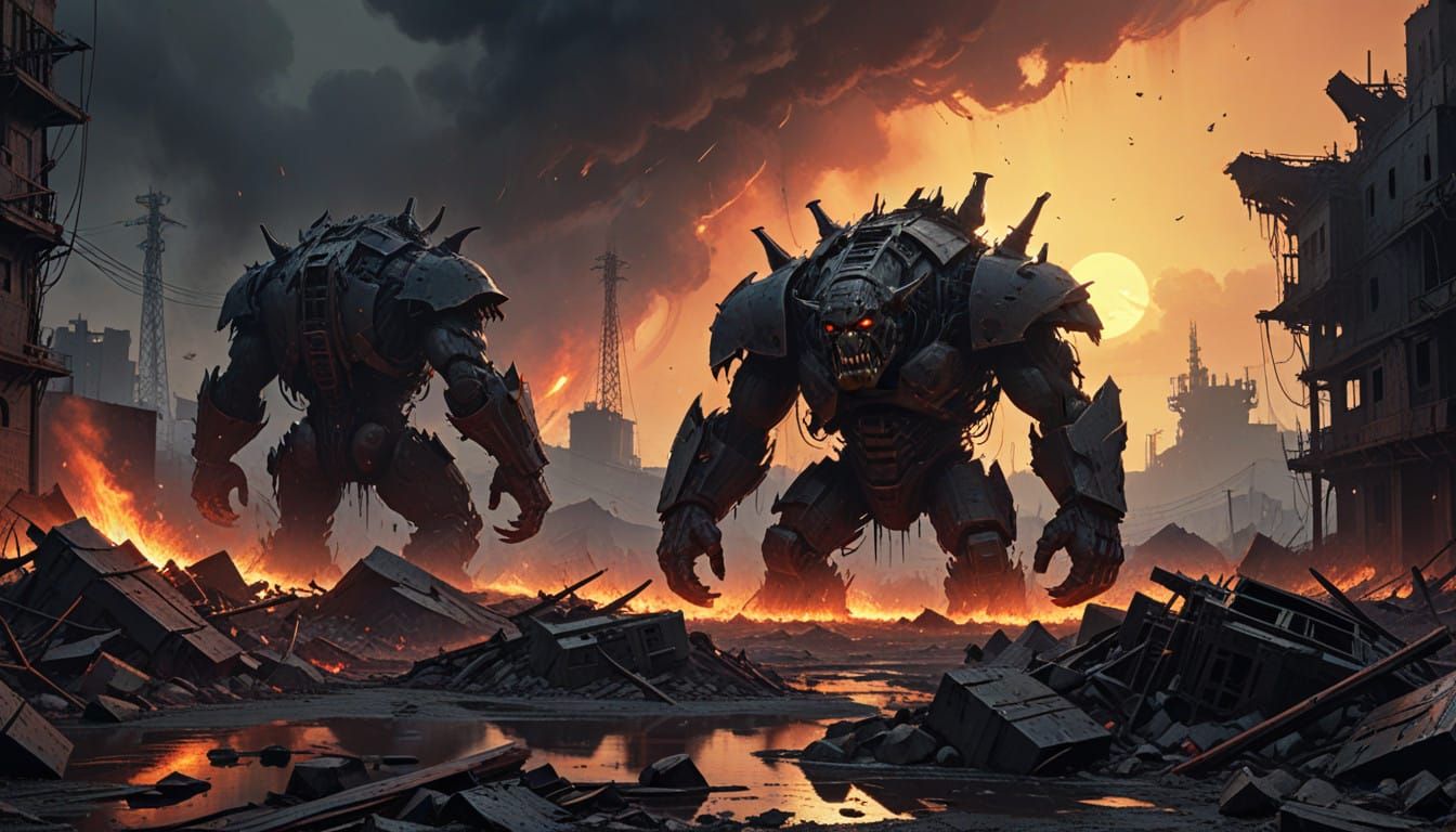 Space Orcs in Post-Apocalyptic Battle