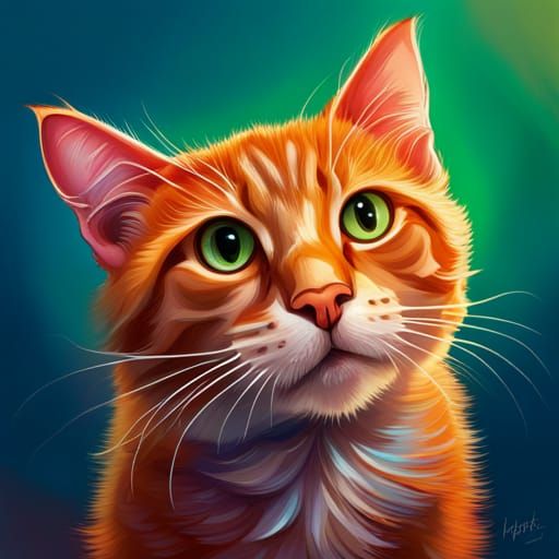 Hyperrealistic Funky Stray Cat in Splash Art Style