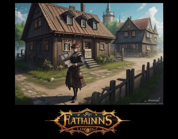 Steampunk Anime Woman in Latvian Village