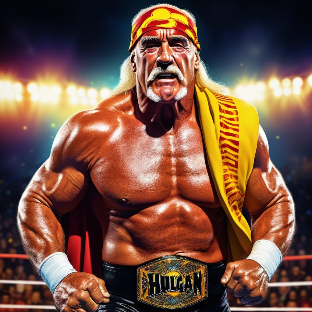 Wrestling Portrait in Comic Book Art Style