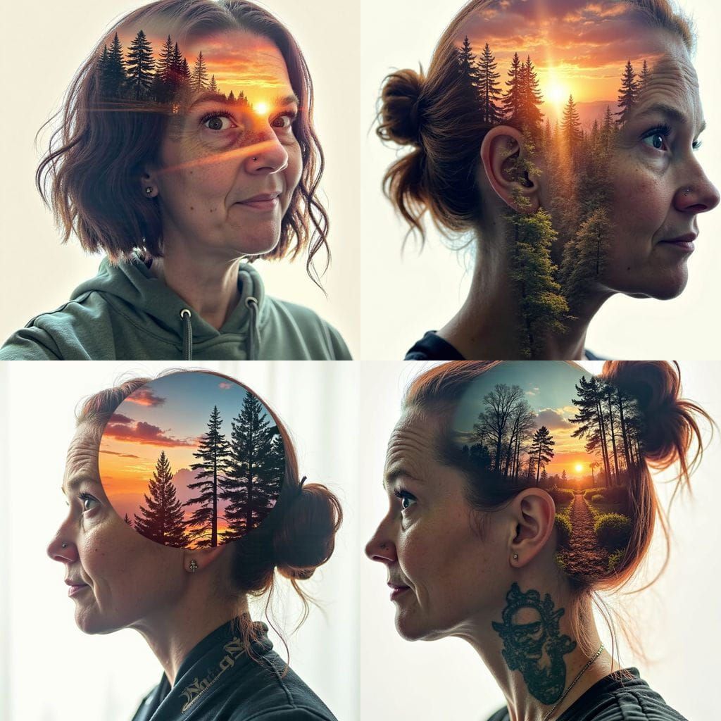 Woman's Transparent Head Reveals Cyberpunk Archery Range