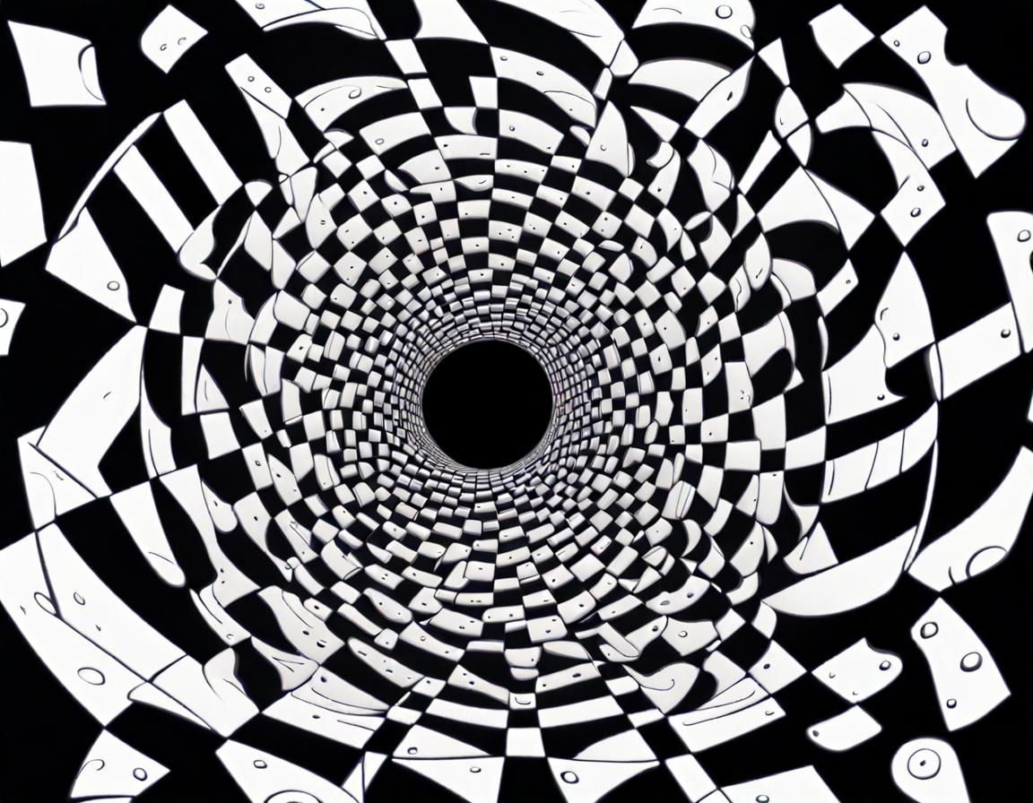 optical illusion, spinning black and white