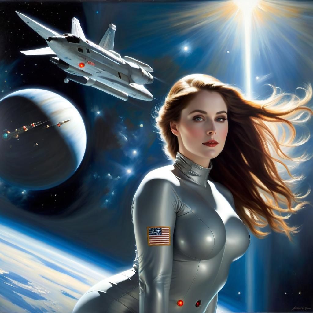 Weightless Woman in Space, Anders Zorn Style