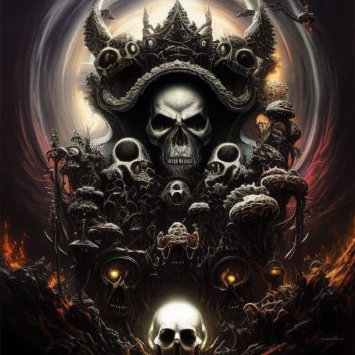 Infected Black Metal Skull Shroom of Doom