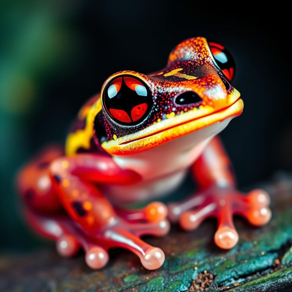 Poison Dart Frog Macro in Ethereal Fantasy Style