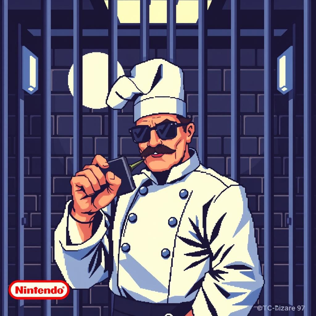 Chef Detective Pixel Art in Nintendo Style