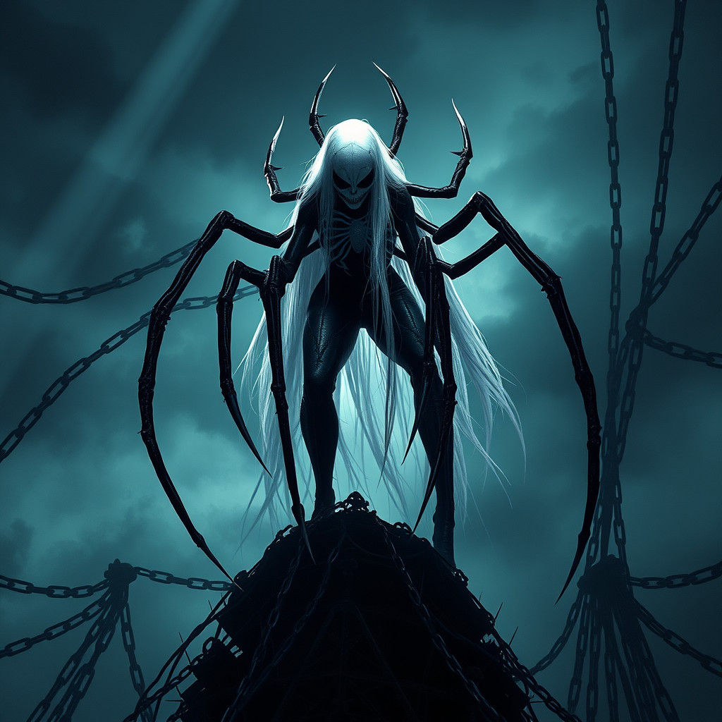 Gothic Dark Fantasy Spiderman as Matte Painting