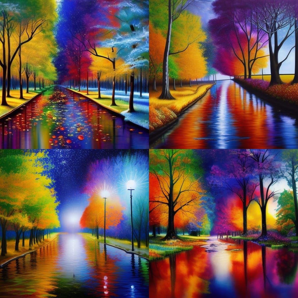 Spectacular Painting of Changing Seasons in Hyperrealistic S...