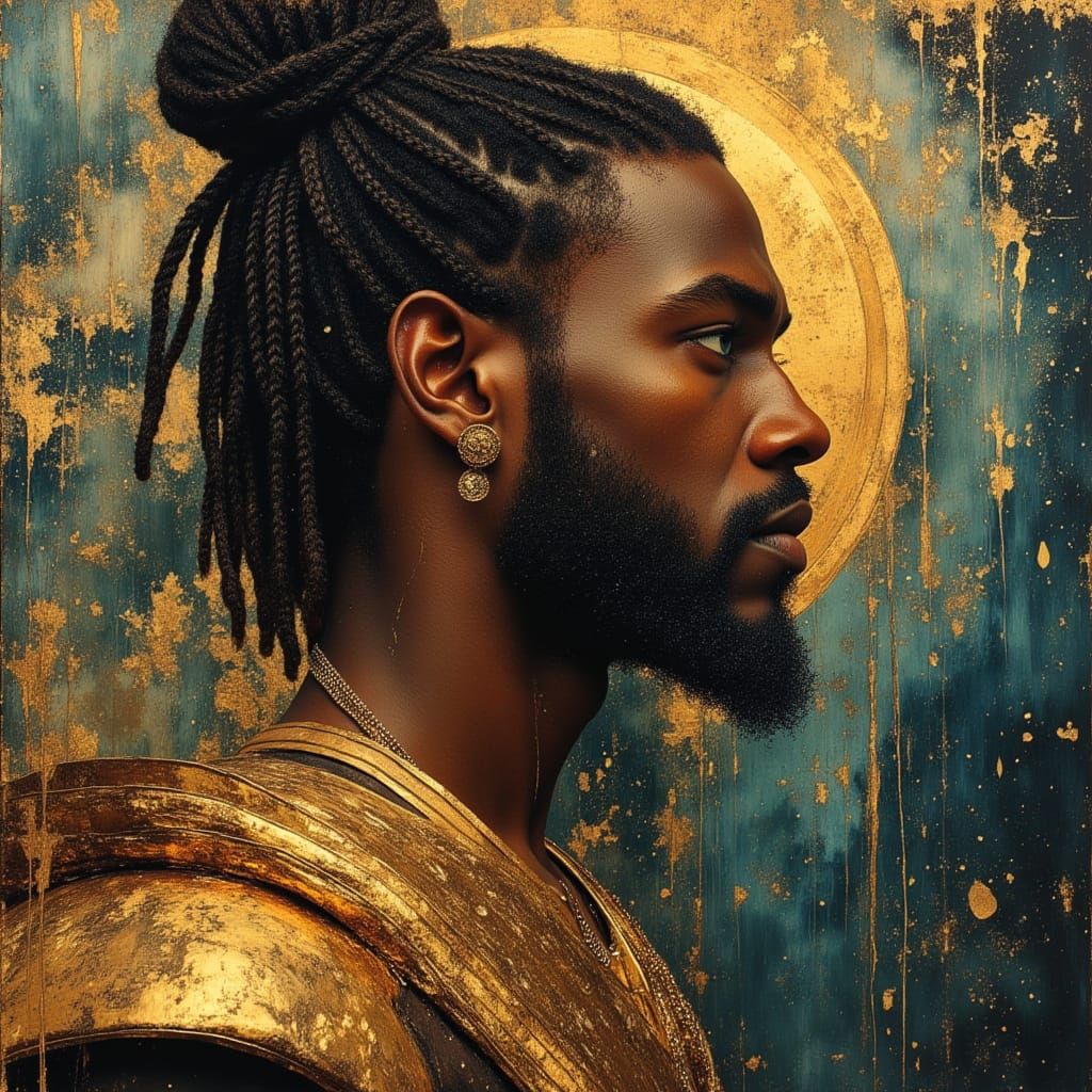 Warrior God King in Majestic Gold Armor
