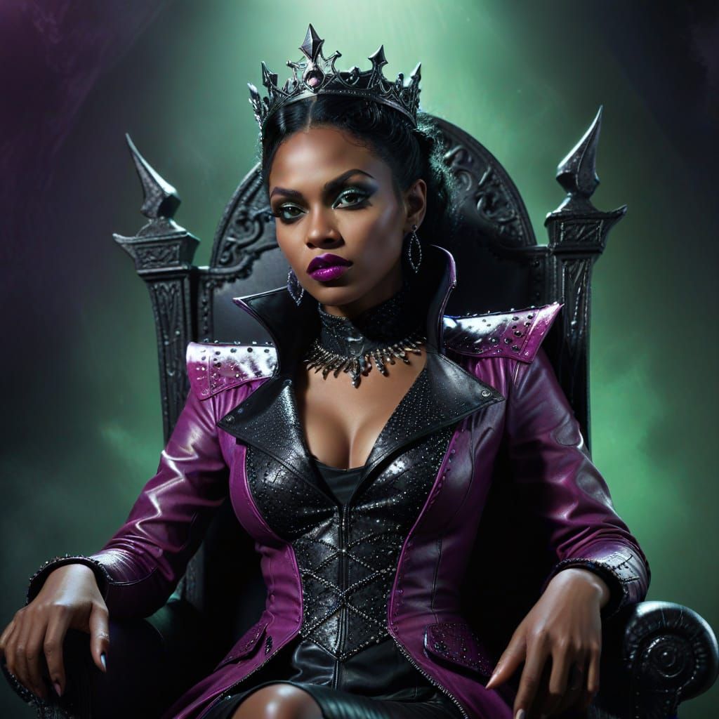Evil Queen on Throne in Dark Fantasy Art