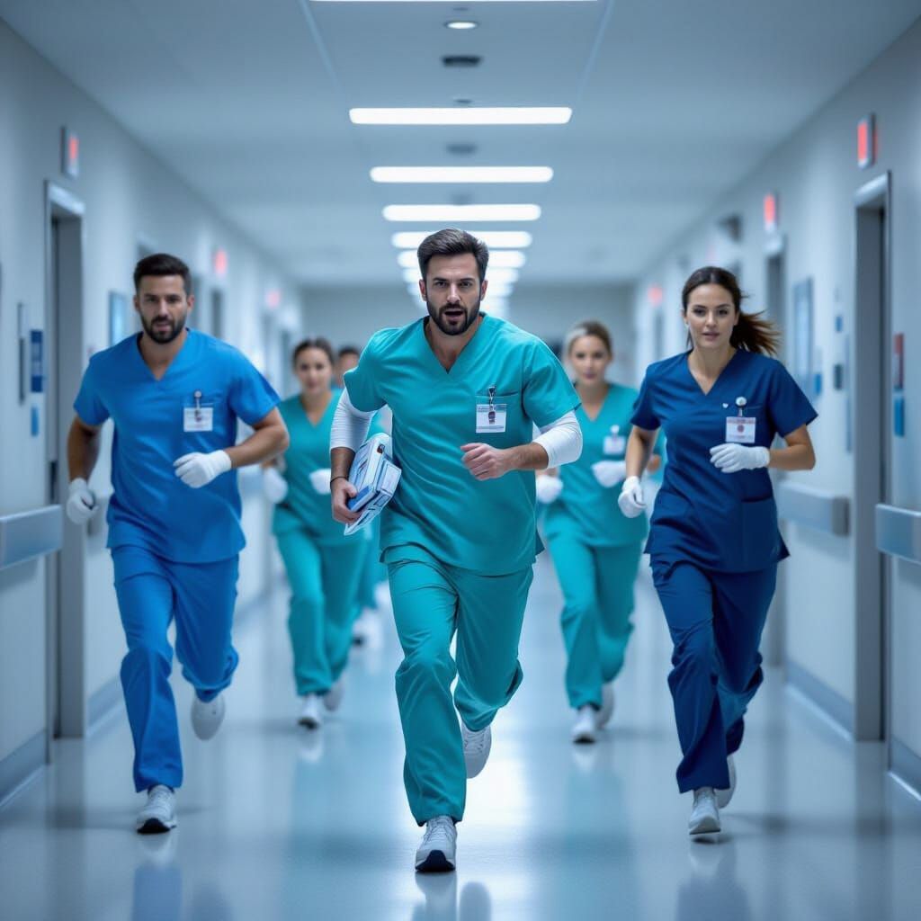 Urgent Hospital Rescue: Doctors and Nurses in Action